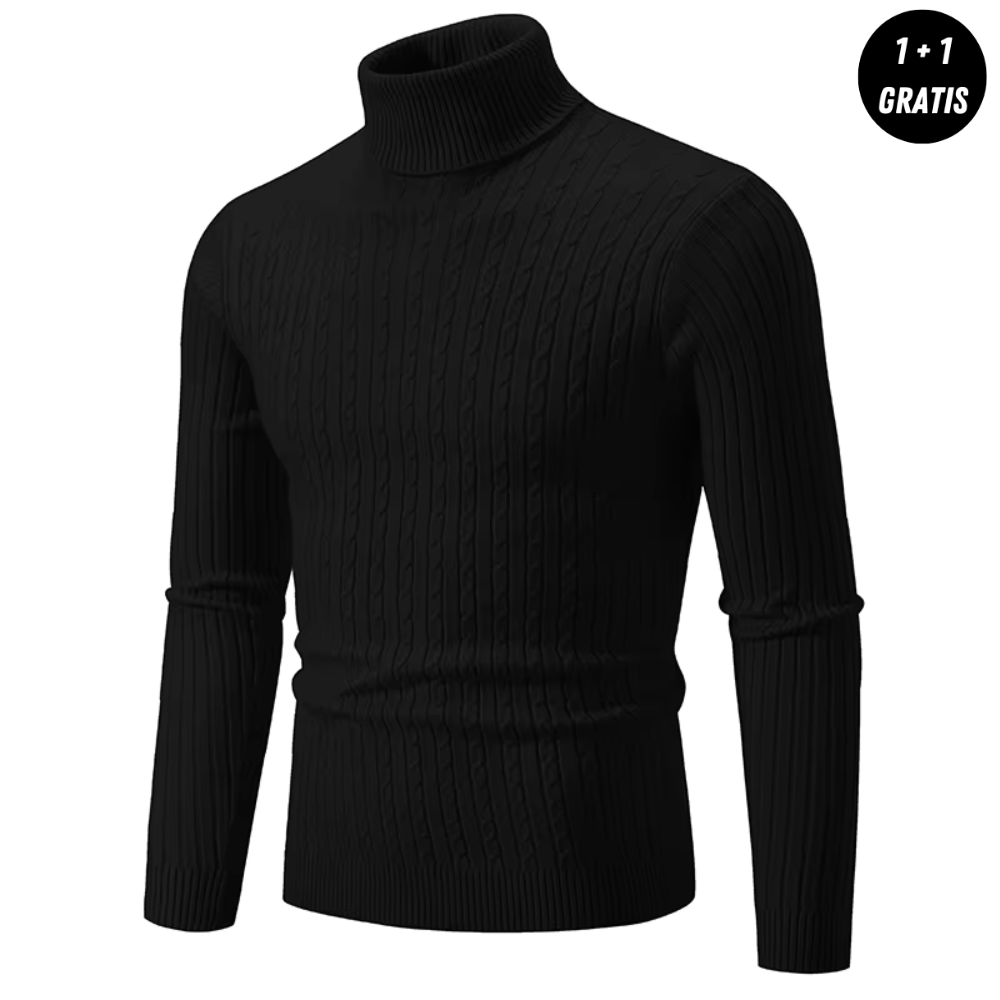 Victor| Pull chaud en maille avec col roulé
