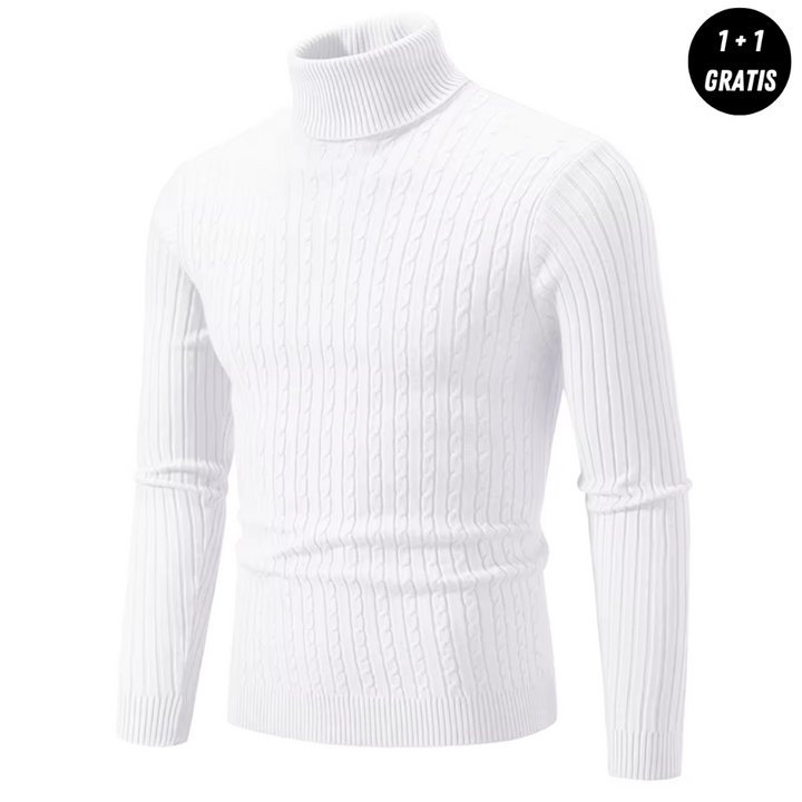 Victor| Pull chaud en maille avec col roulé