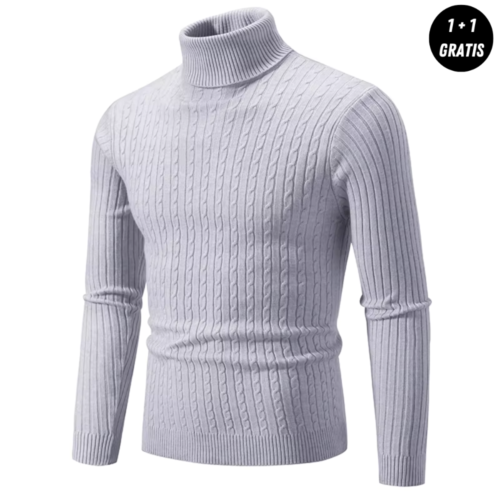 Victor| Pull chaud en maille avec col roulé