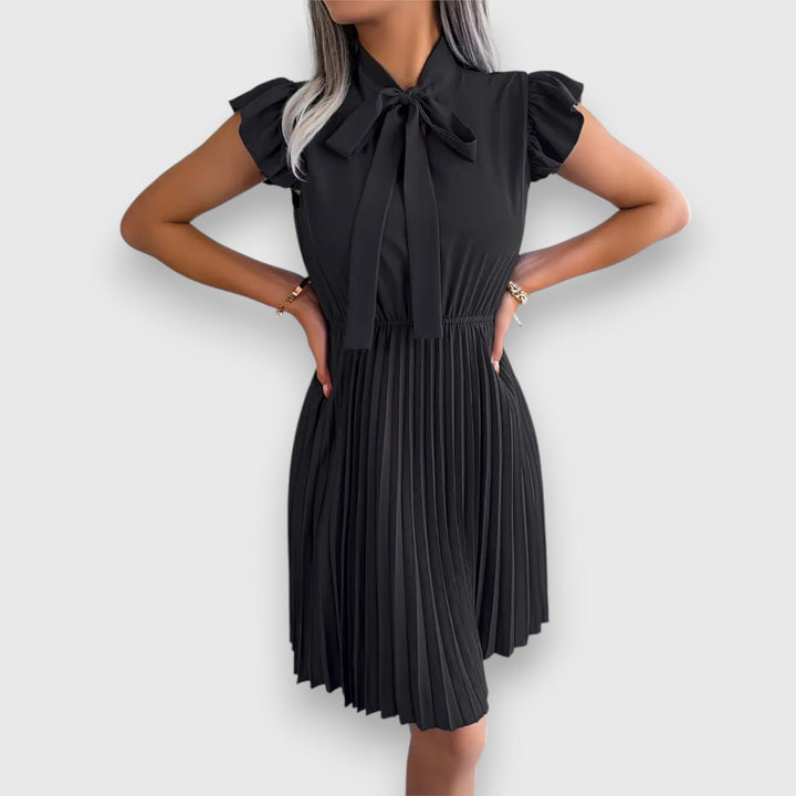 Florence – Robe à Manches Courtes avec Nœud