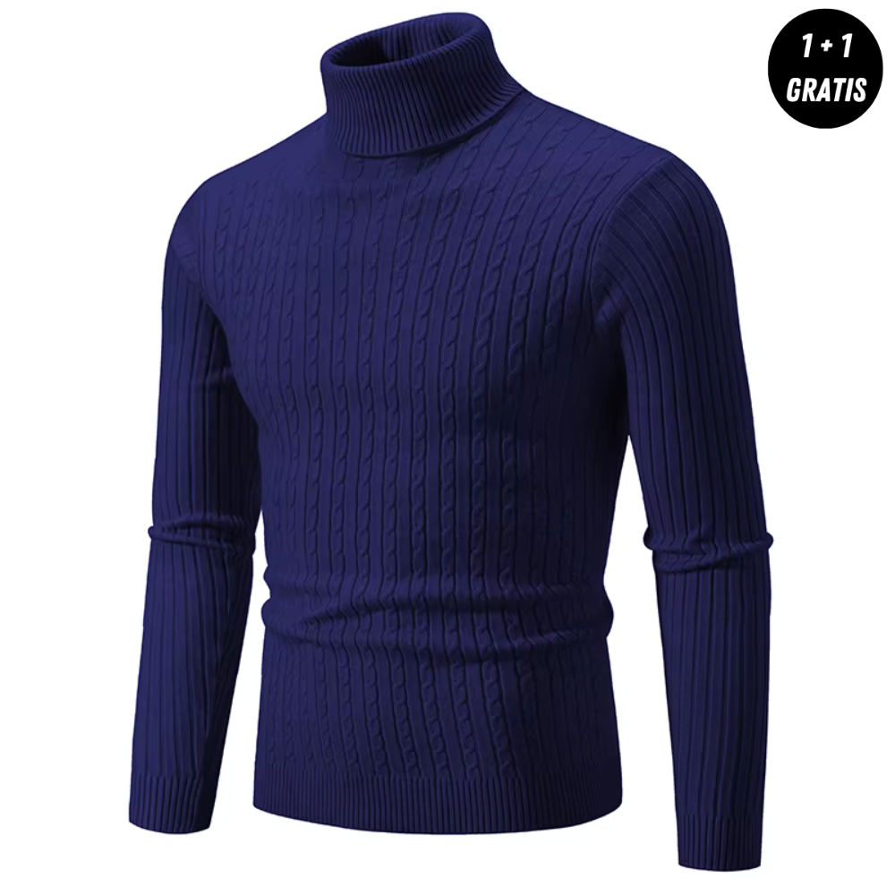 Victor| Pull chaud en maille avec col roulé