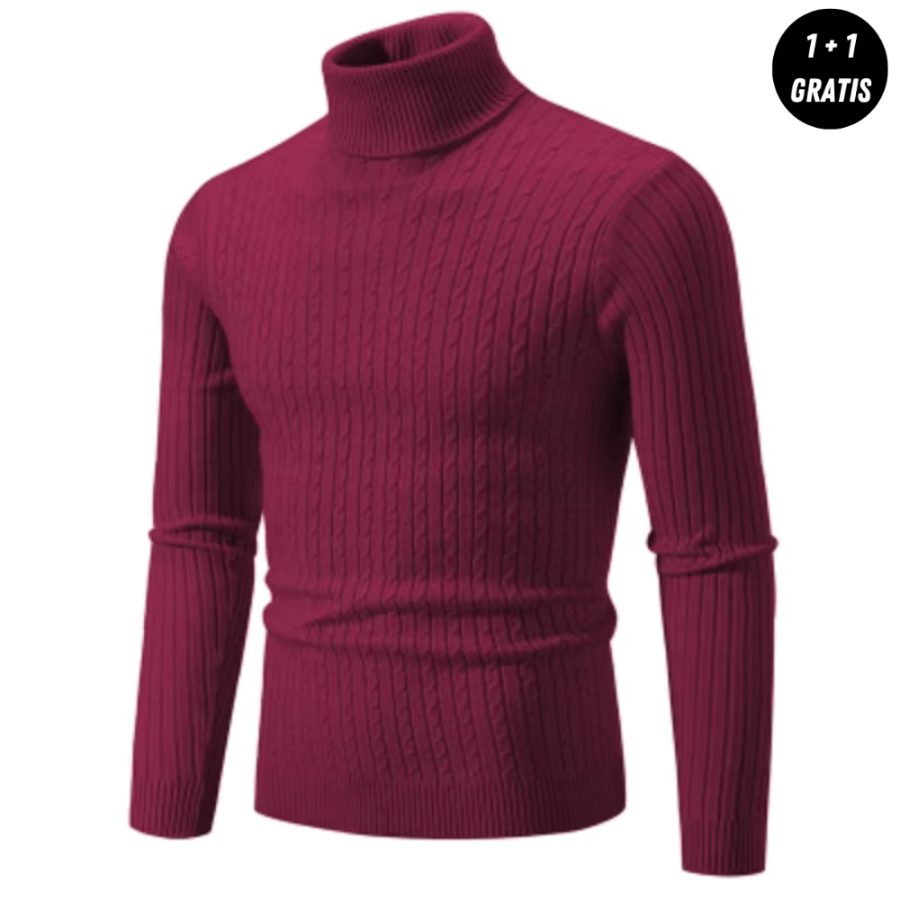 Victor| Pull chaud en maille avec col roulé