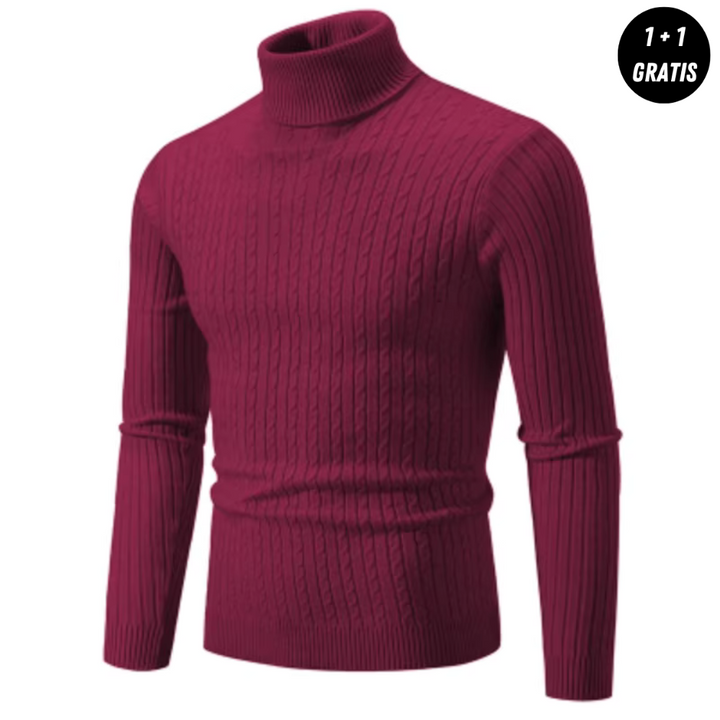 Victor| Pull chaud en maille avec col roulé