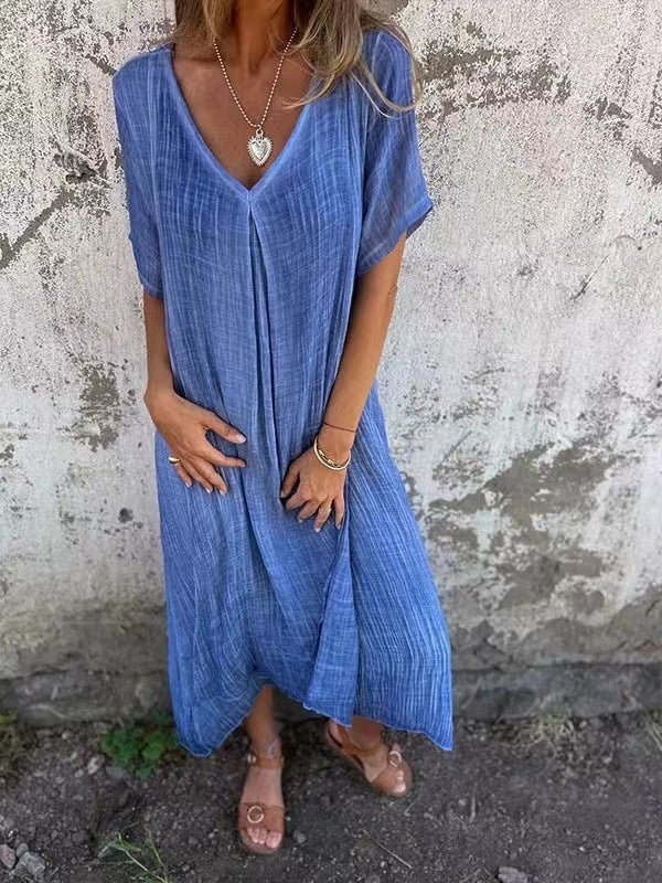 ROBE MIDI CLASSIQUE À COL EN V ARIANE I