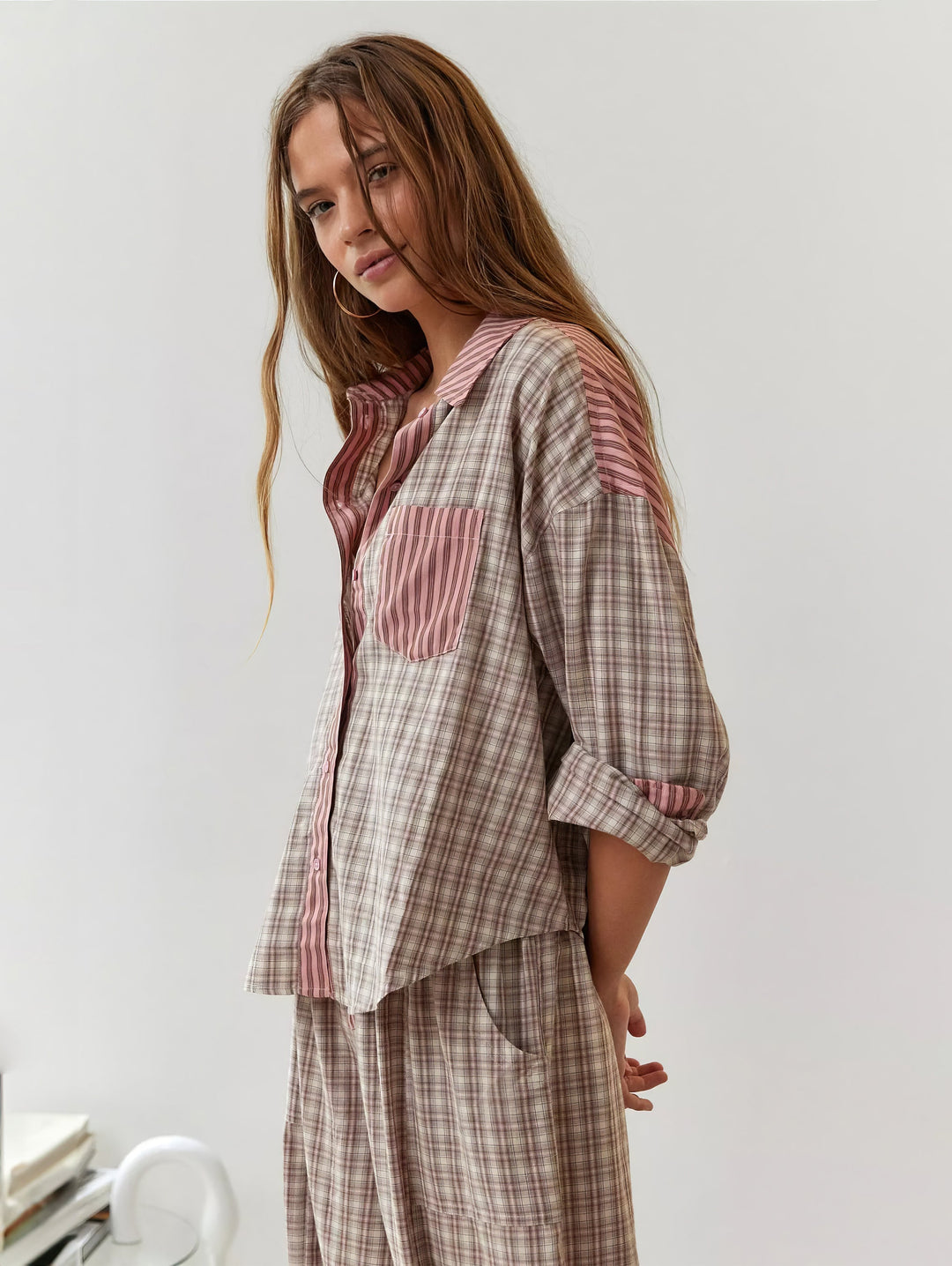 Ava Ensemble de Loungewear 2 Pièces pour Femmes – Pyjamas à Carreaux