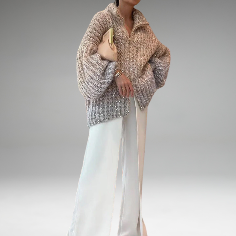 Angelina | Pull en tricot luxueux avec des détails en paillettes élégants