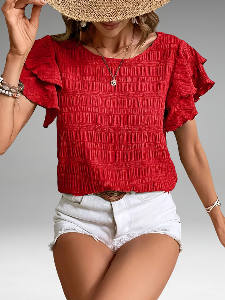 Charmaine | Blouse Légère et Aérée avec des Volants Amusants