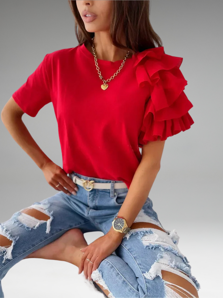 Anna | Haut Chic avec Manches Volantes Audacieuses