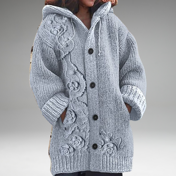 Annelie™ | Pull chaud pour femmes avec boutons et capuche.