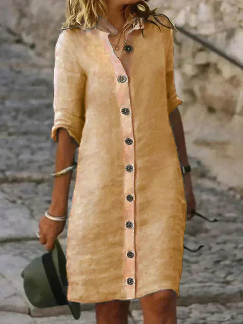 Robe en Lin Ava à Boutons
