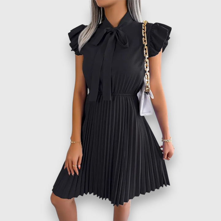 Florence – Robe à Manches Courtes avec Nœud