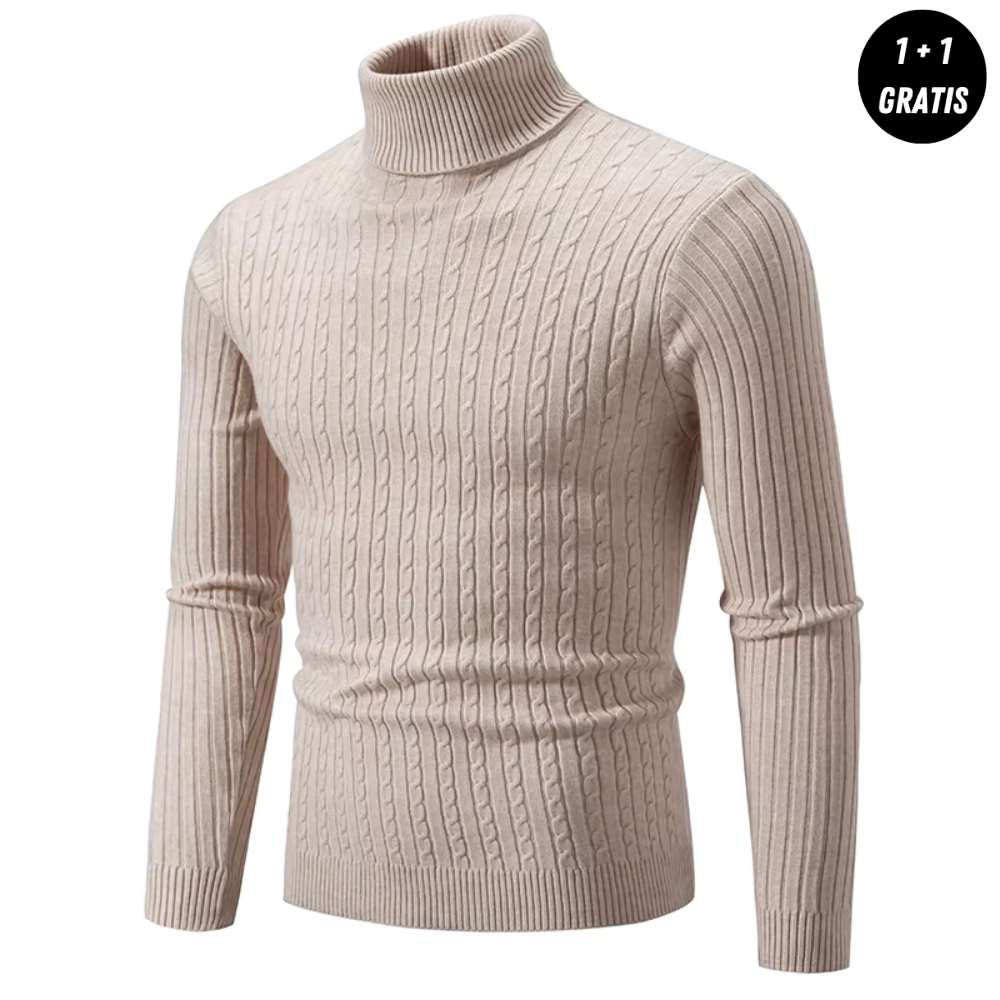 Victor| Pull chaud en maille avec col roulé