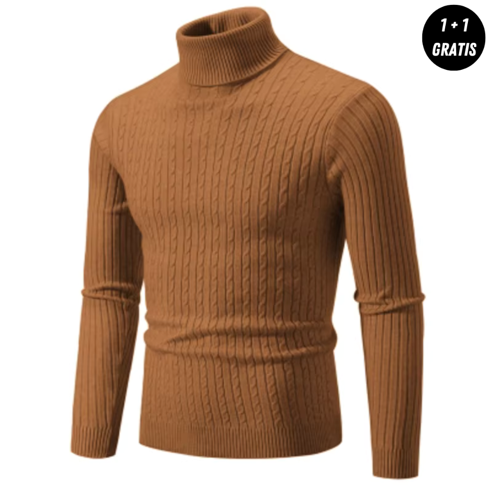 Victor| Pull chaud en maille avec col roulé