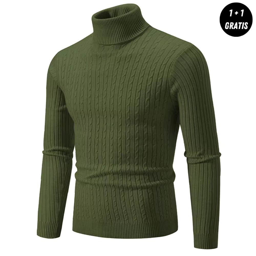 Victor| Pull chaud en maille avec col roulé