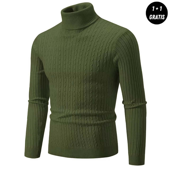 Victor| Pull chaud en maille avec col roulé