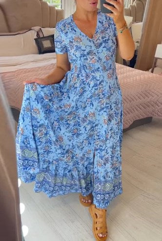 Alisa™ - Robe à col en V avec motif floral