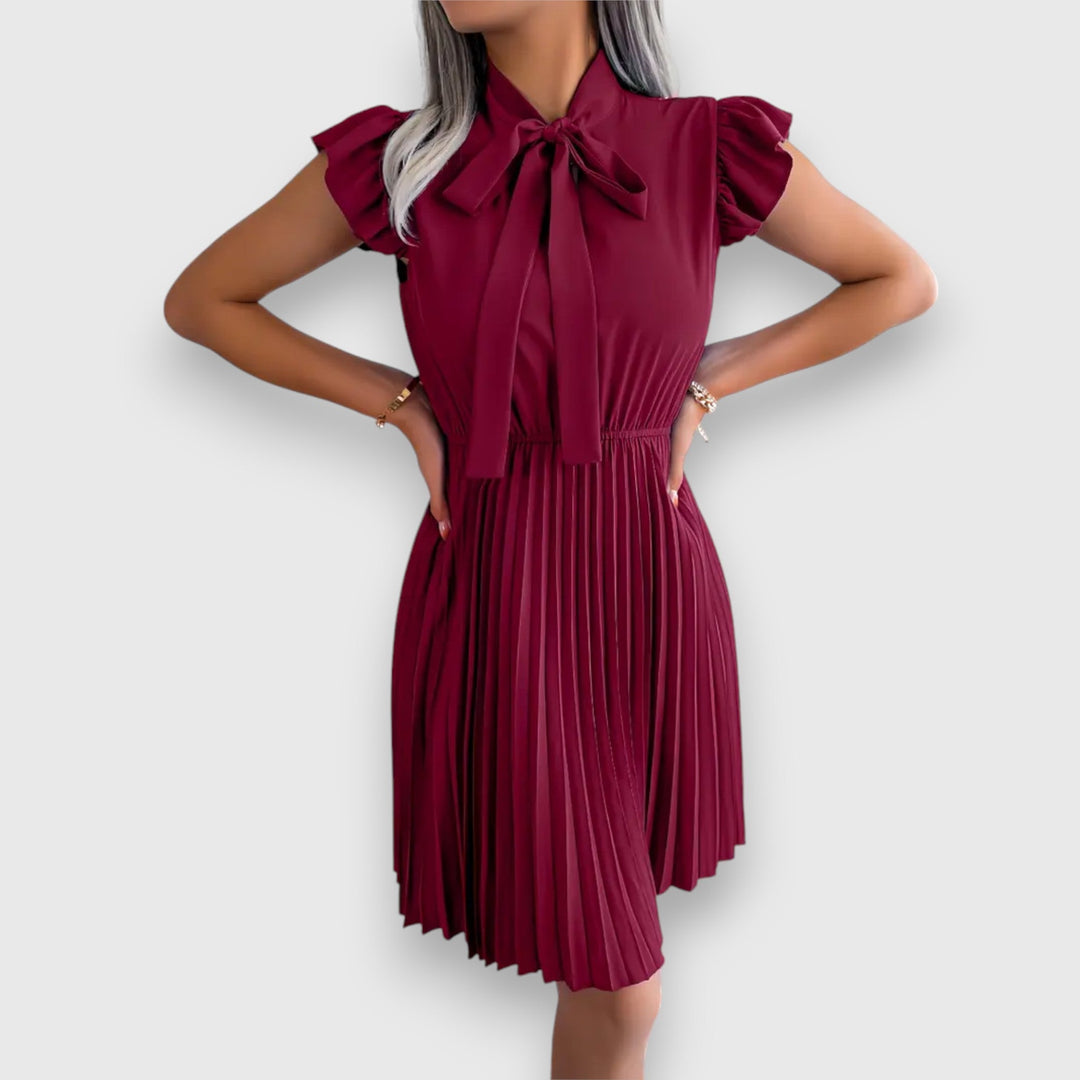 Florence – Robe à Manches Courtes avec Nœud