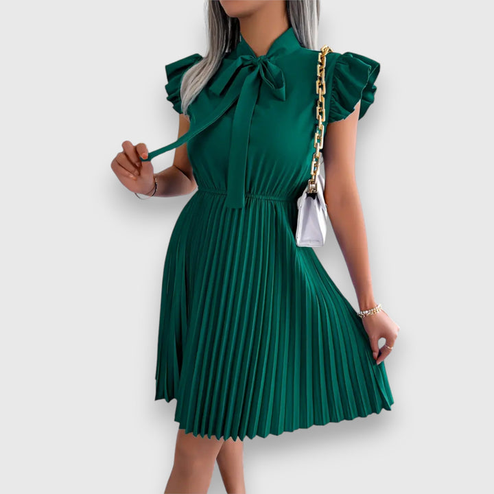 Florence – Robe à Manches Courtes avec Nœud
