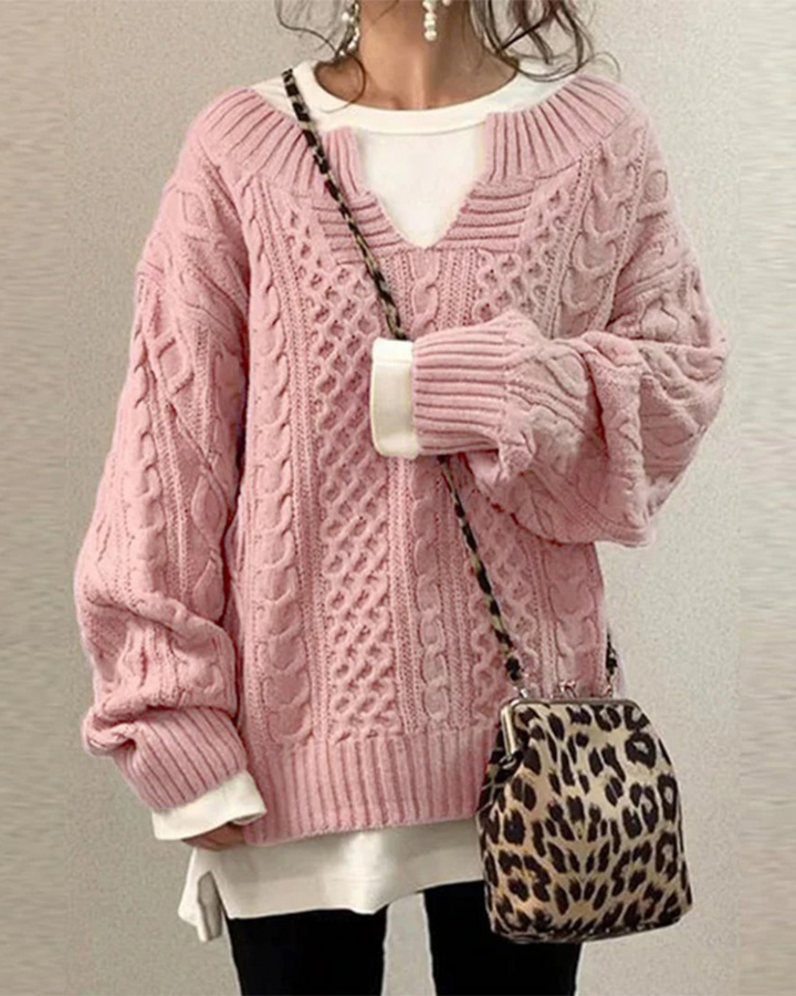 Bianca - Pull oversize en maille avec motif