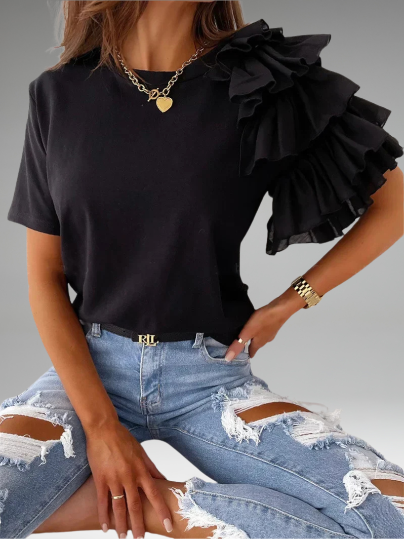 Anna | Haut Chic avec Manches Volantes Audacieuses