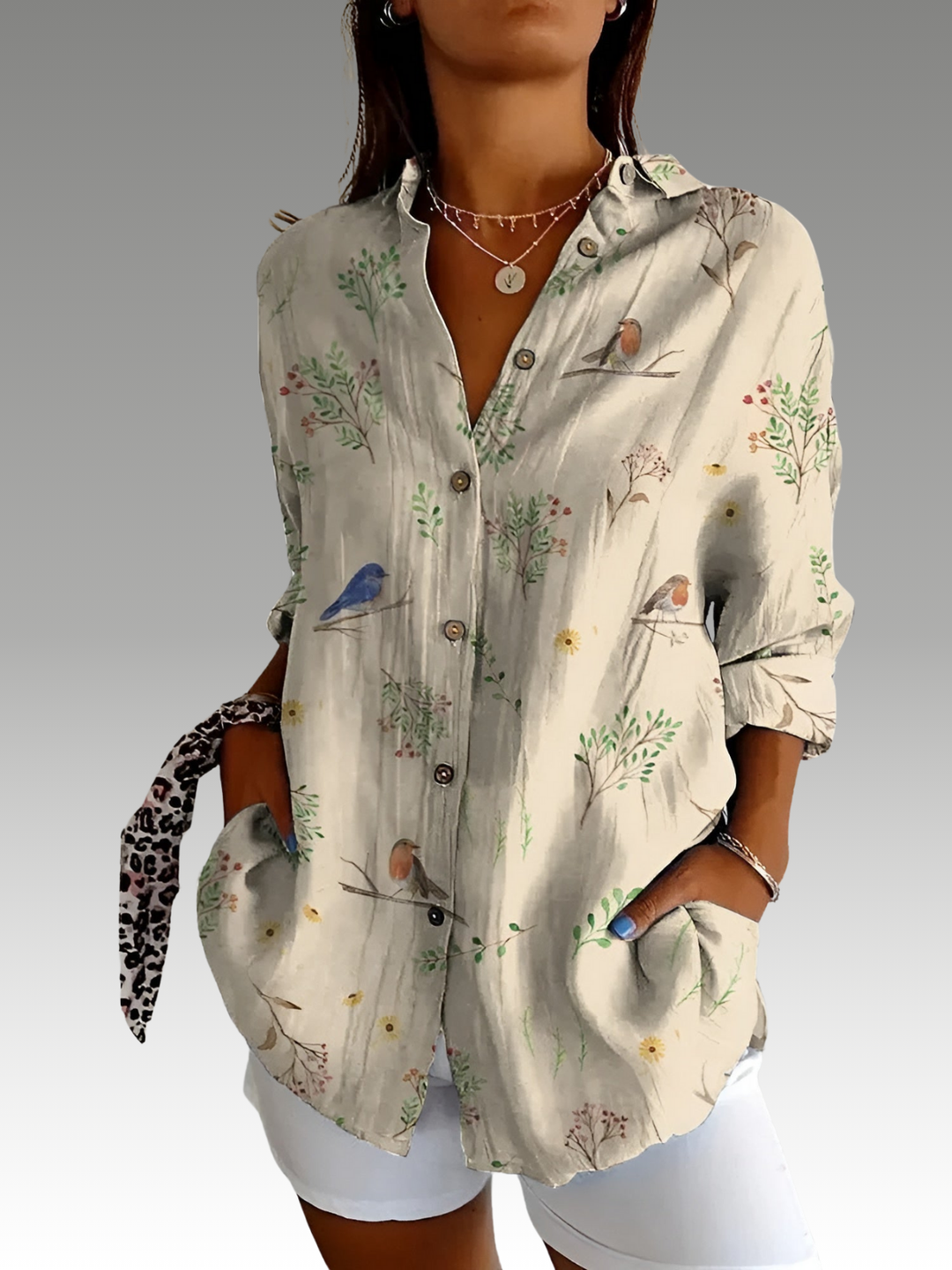 Avril | Blouse Chic avec Imprimés Fantaisistes