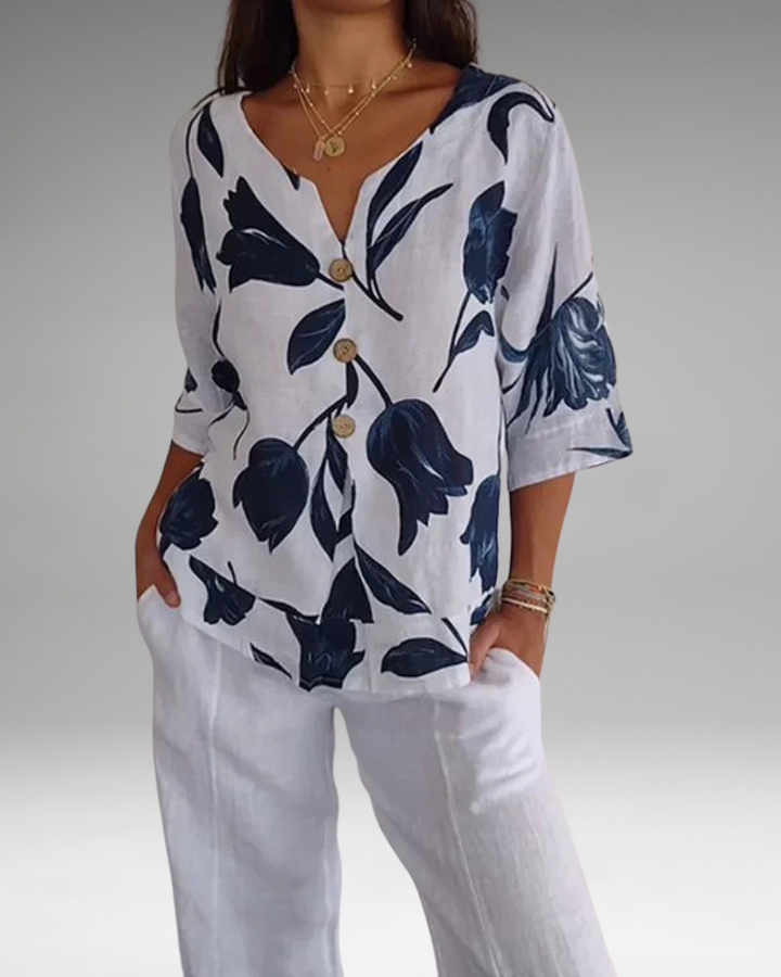 Eliana | Chemise Décontractée à Imprimé Floral