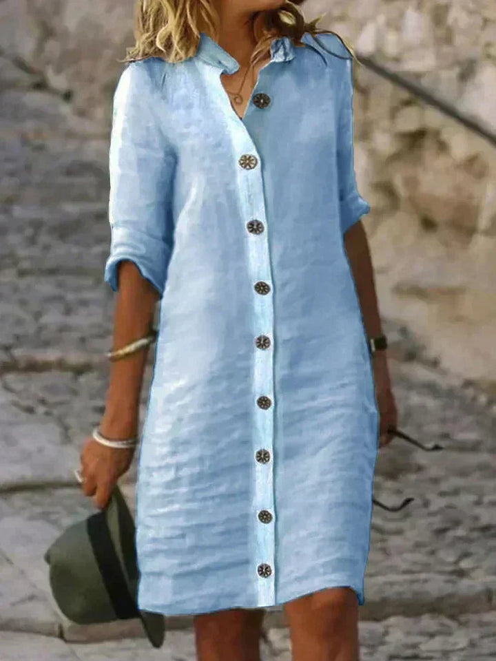 Robe en Lin Ava à Boutons