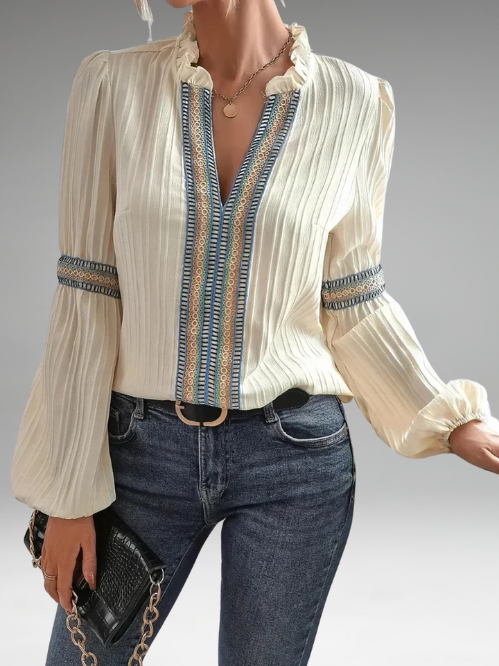 Belle | Blouse V-Cou Éblouissante