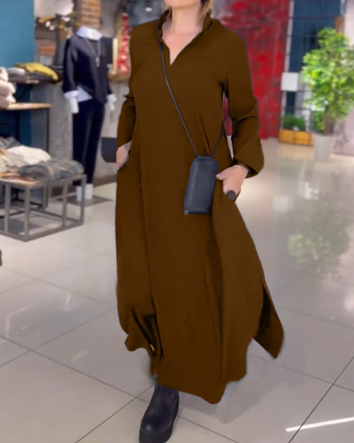 Mila | Robe longue avec fente latérale
