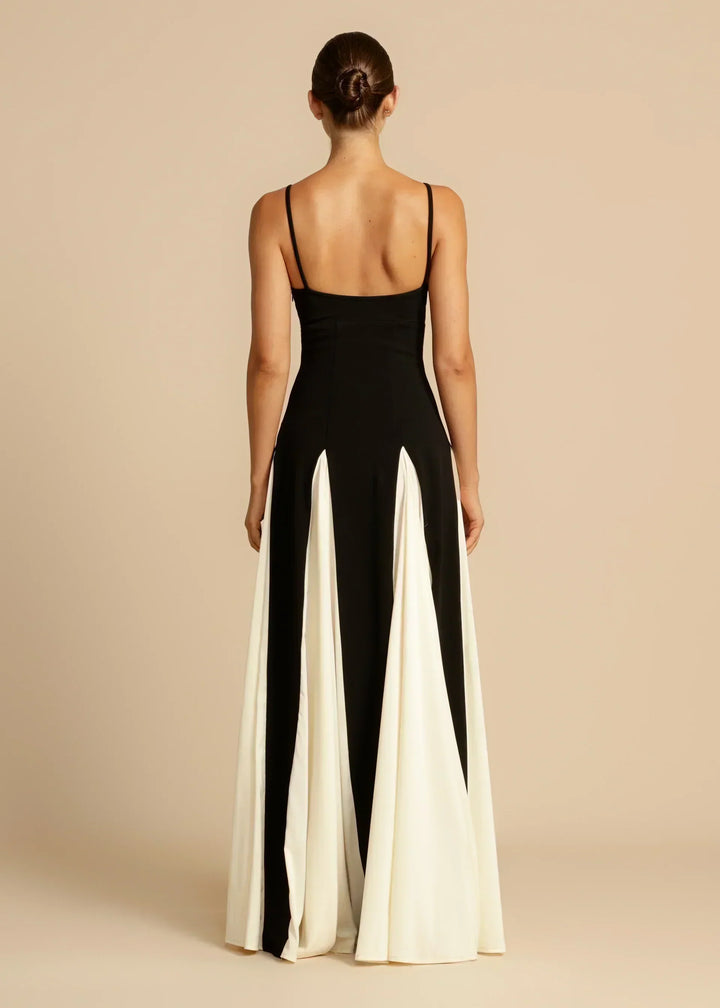 Celia - Robe Maxi Élégante avec Volants Contrastés