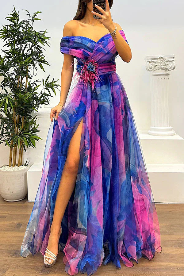 Daniela - Robe Maxi Éblouissante Off Shoulder
