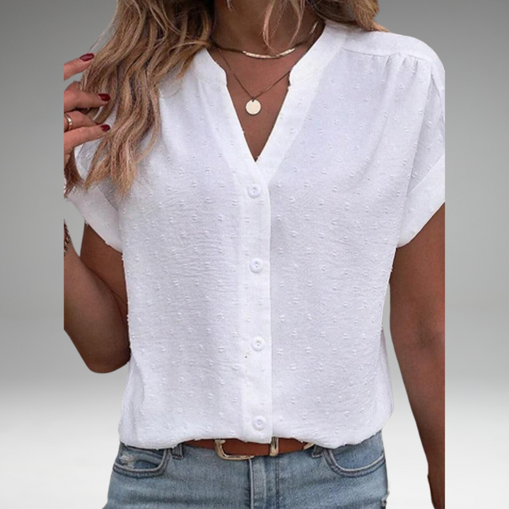 Camille™ | Chemisier en Coton Classique à Boutons
