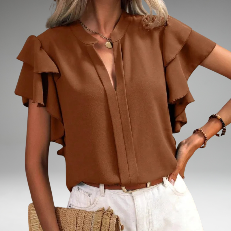Amira | Blouse Chic avec des Manches Volantes Élégantes