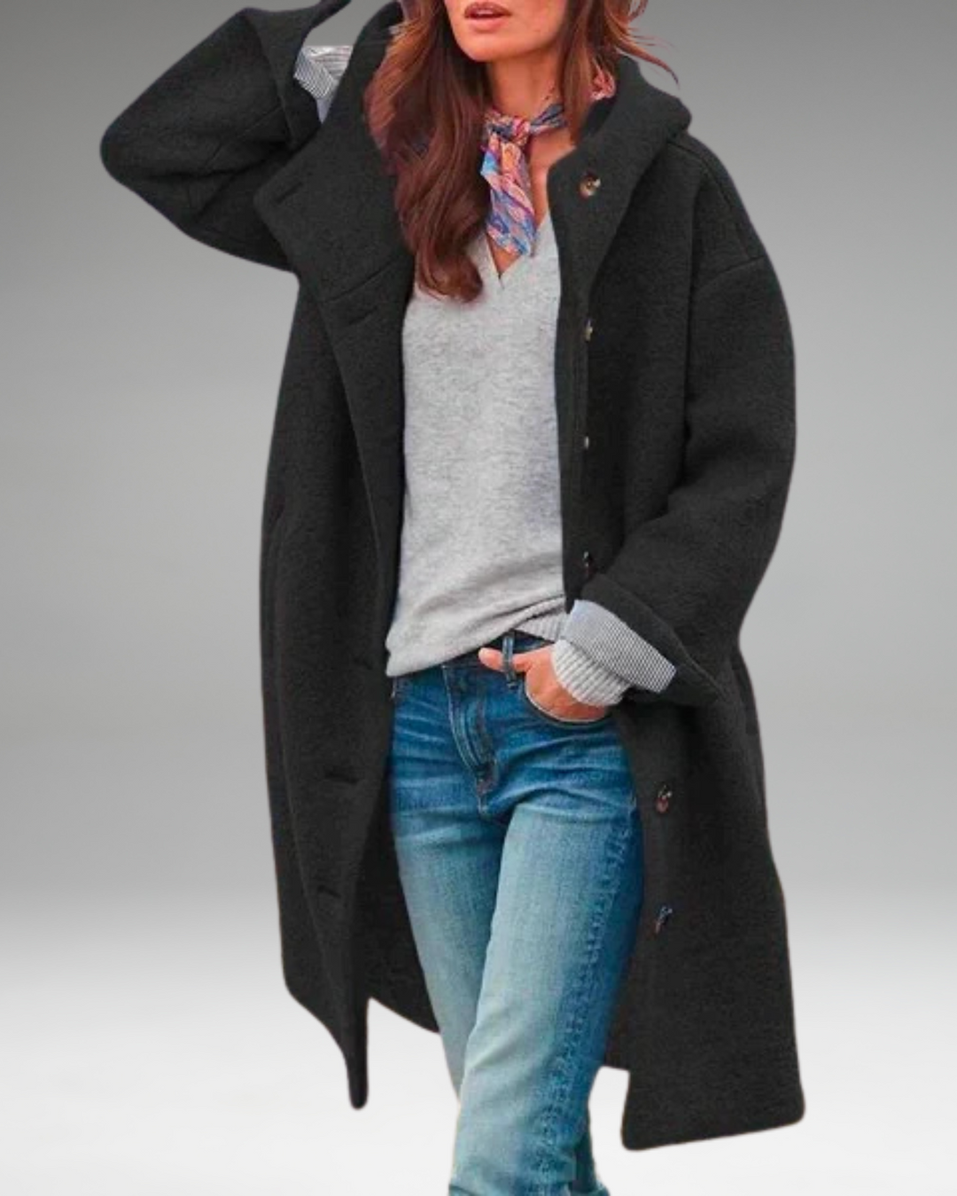 Audrey | Manteau Boutonné Confortable pour l'Extérieur