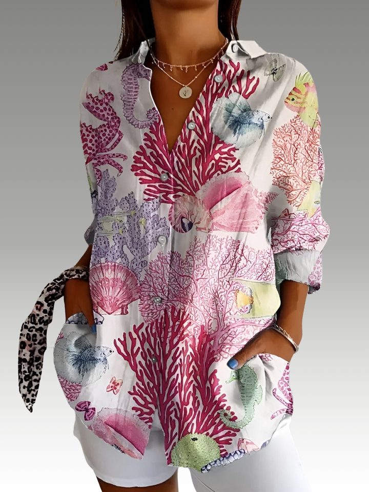 Avril | Blouse Chic avec Imprimés Fantaisistes