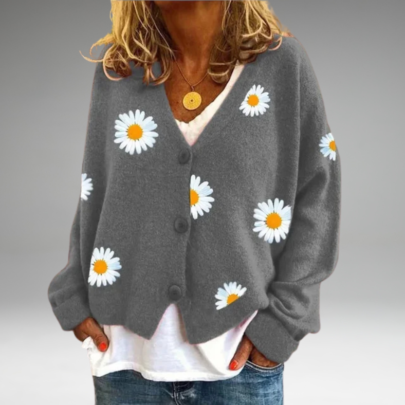 Althea™ | Cardigan en Crochet Floral Décontracté