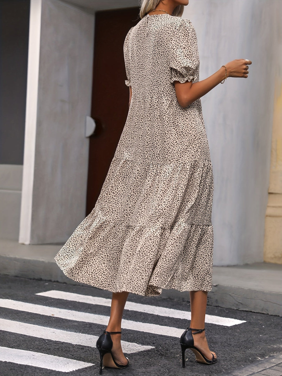 Adelina - Robe à Manches Bouffantes à Volants