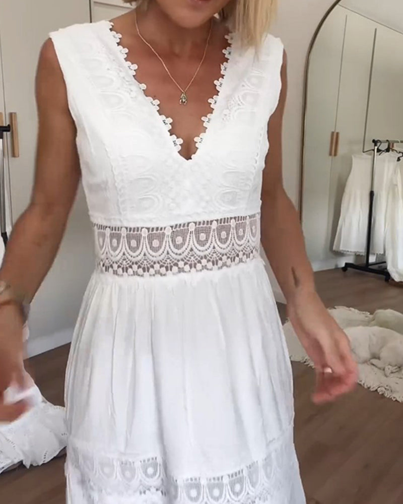 Camille | Robe en Dentelle à Décolleté en V (Presque épuisé)