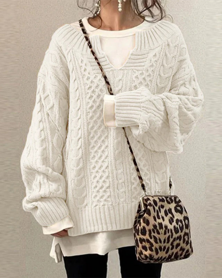 Bianca - Pull oversize en maille avec motif