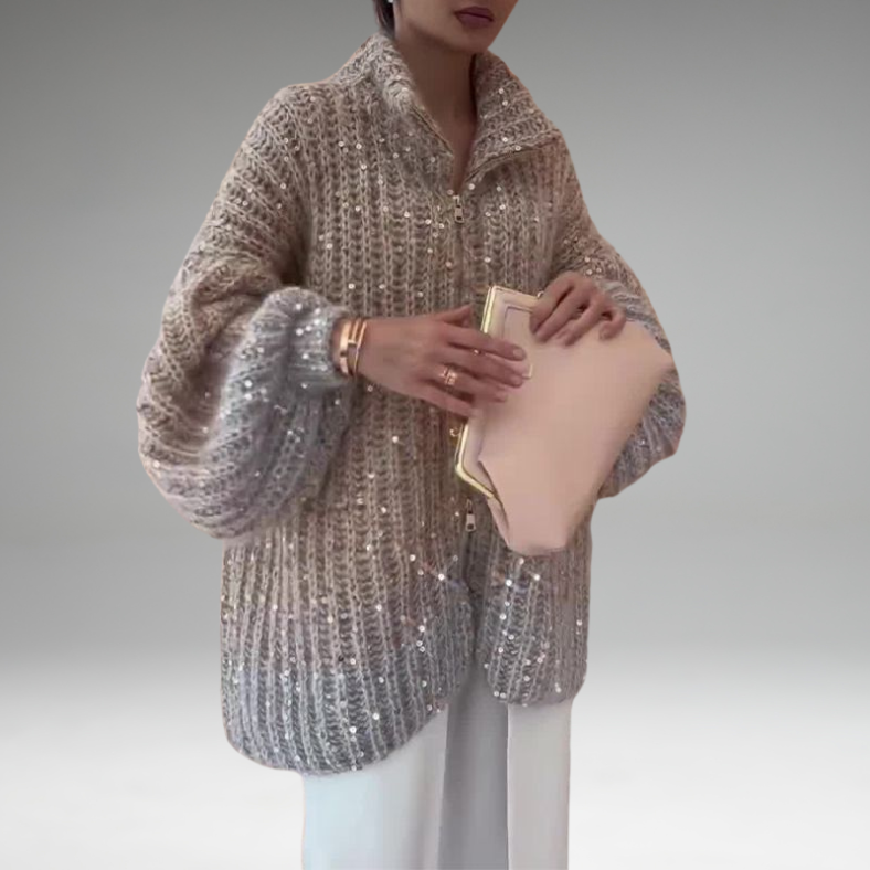 Angelina | Pull en tricot luxueux avec des détails en paillettes élégants