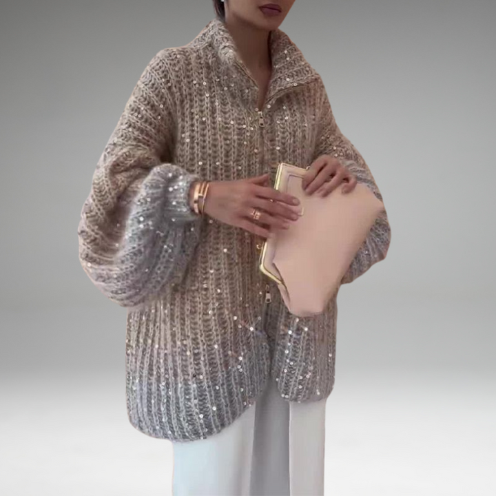 Angelina | Pull en tricot luxueux avec des détails en paillettes élégants