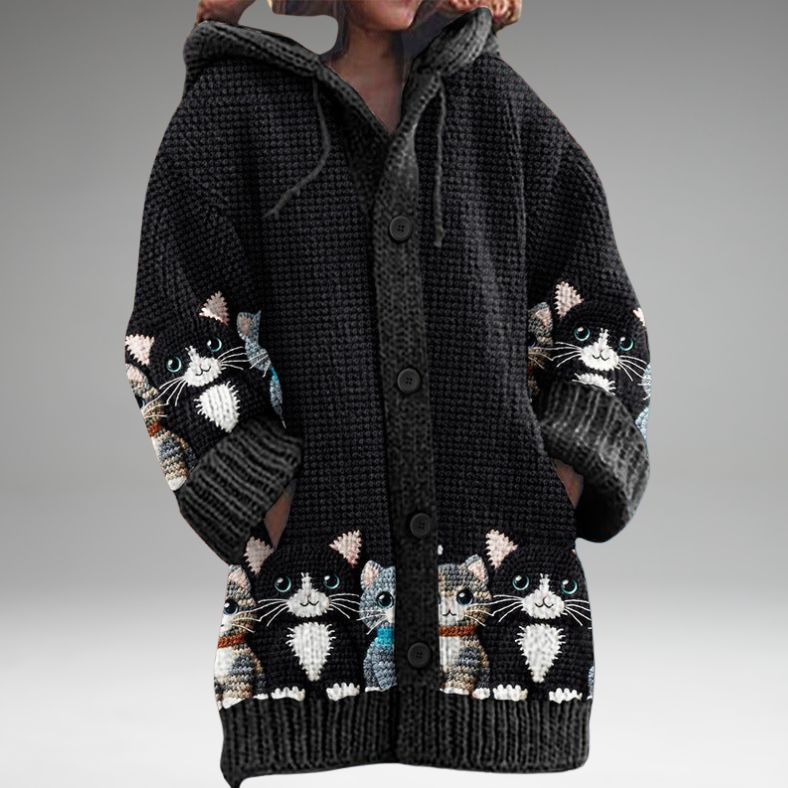 Annelie™ | Pull chaud pour femmes avec boutons et capuche.