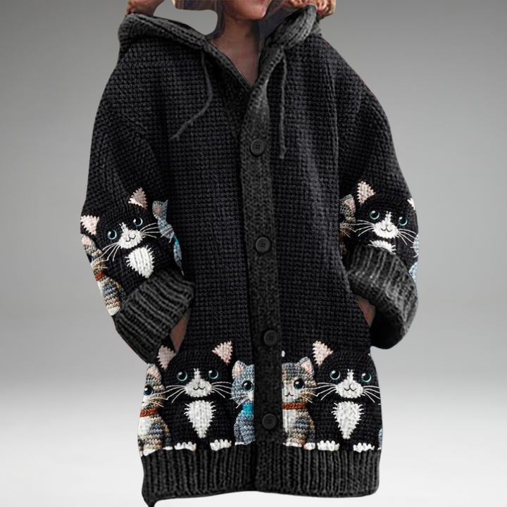 Annelie™ | Pull chaud pour femmes avec boutons et capuche.