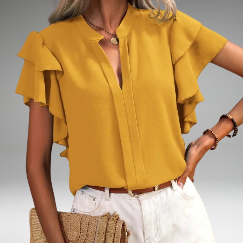 Amira | Blouse Chic avec des Manches Volantes Élégantes