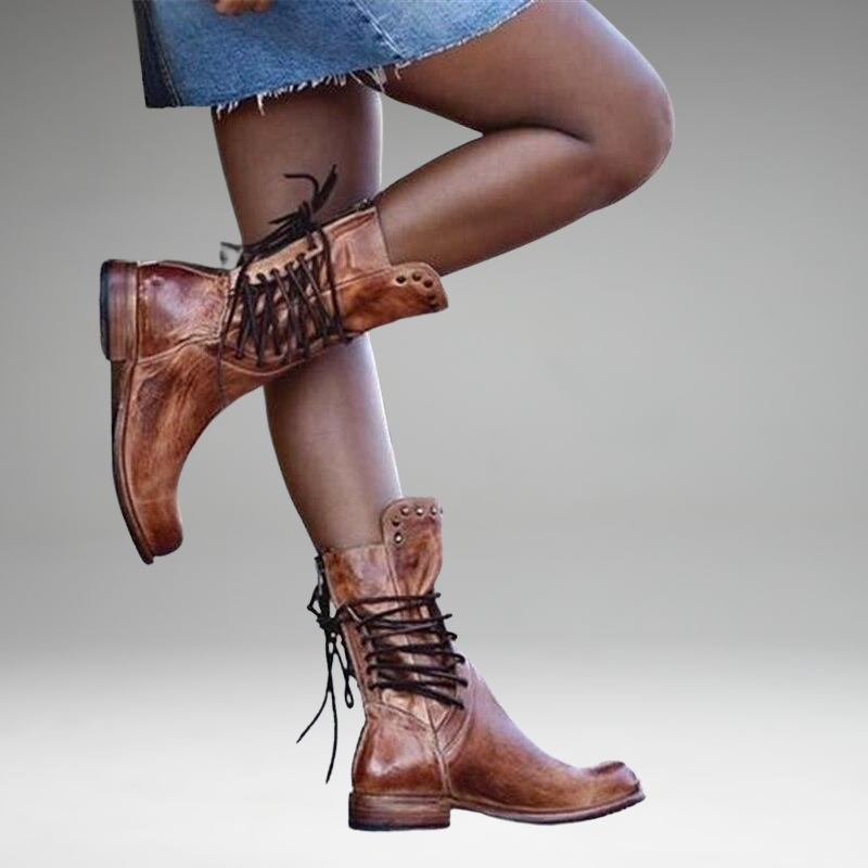 Maura | Bottes en Cuir à Lacets
