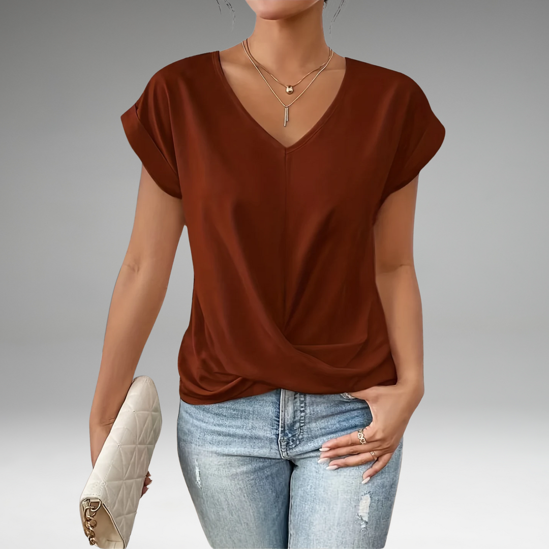 Elle | T-Shirt à Col Cœur Décontracté