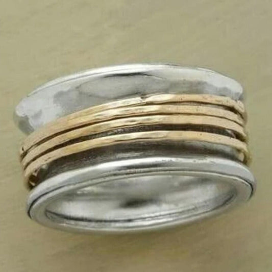 Bague Large Minimaliste Bicolore