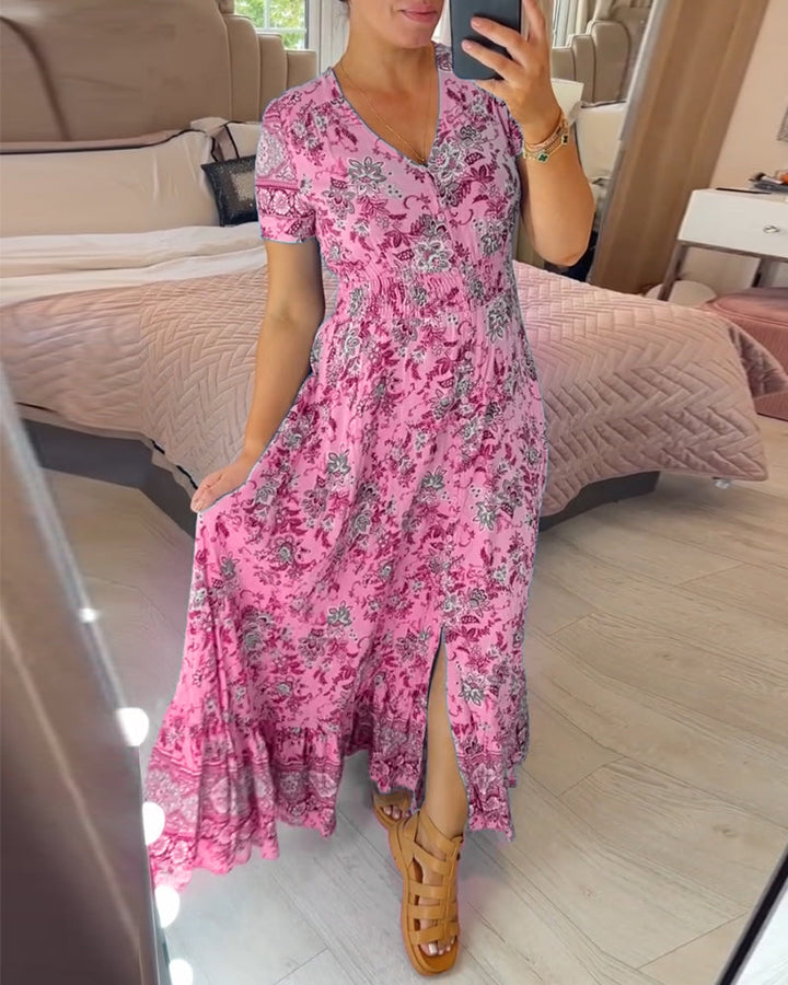 Alisa™ - Robe à col en V avec motif floral