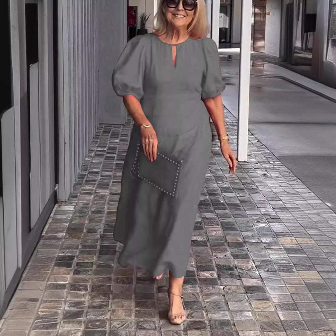 Carla - Robe Élégante à Manches Bouffantes