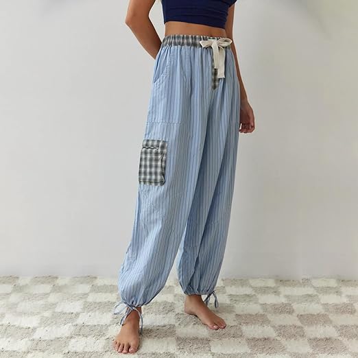 Ava Ensemble de Loungewear 2 Pièces pour Femmes – Pyjamas à Carreaux
